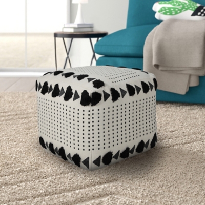 A600080918 Avant-garde Dots Pouf, White sku A600080918