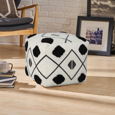 Avant-garde Diamond Pouf, White