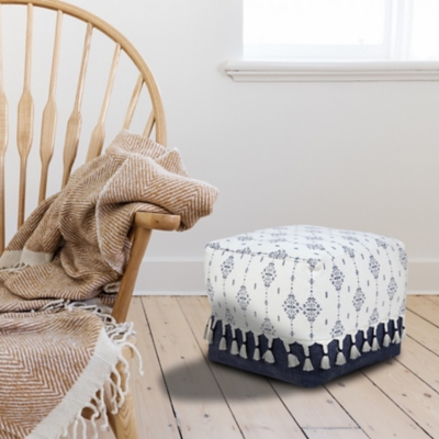 Monarch Tribal Pouf, Blue