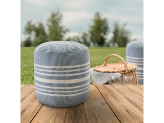 Atlantis Striped Indoor/Outdoor Pouf