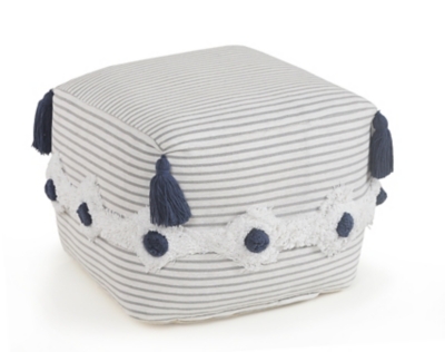 Zadia Striped Pouf, , large