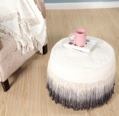 Astrid Ombre Pouf, Beige