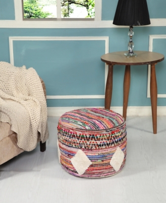 A600080961 Enigma Geometric Pouf, Multi sku A600080961