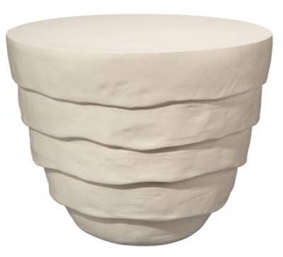 Relaxed Elegance Everson Textured Side Table, Cream White, large