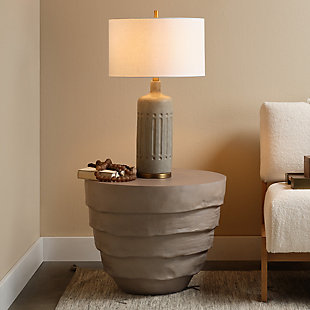 Relaxed Elegance Everson Textured Side Table, Rustic Cement, rollover