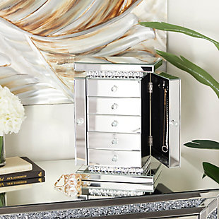 Bayberry Lane Mirrored 5 Drawers Jewelry Box, , rollover