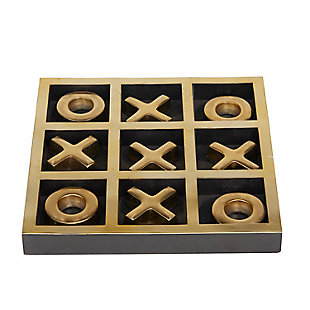 Bayberry Lane Tic Tac Toe Game Set with Inlay, Gold, large