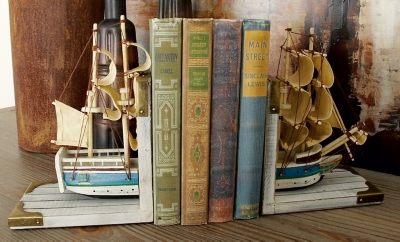 A600081268 Bayberry Lane Sail Boat Bookends (Set of 2), White sku A600081268