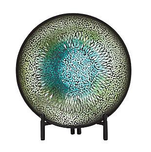 Bayberry Lane Mosaic Inspired Abstract Charger with Stand, , large