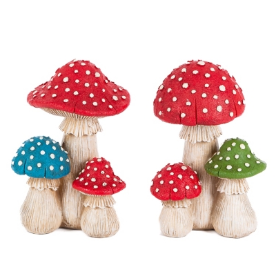 Gerson International Glow in The Dark Mushroom Figurines (Set of 2), , large