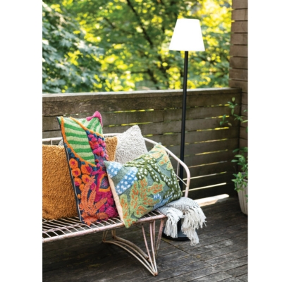 Storied Home Tufted Indoor/Outdoor Botanical Lumbar Pillow, , rollover