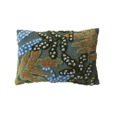 Storied Home Tufted Indoor/Outdoor Botanical Lumbar Pillow, , large