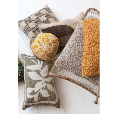 Storied Home Indoor/Outdoor Checkered Pillow, , rollover