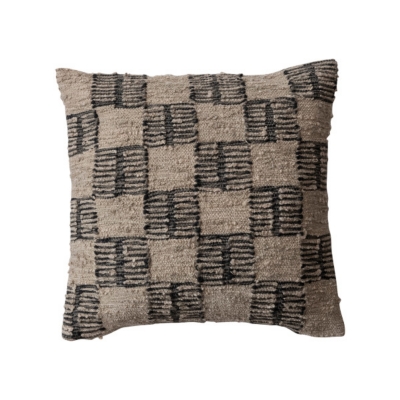 Storied Home Indoor/Outdoor Checkered Pillow, , large