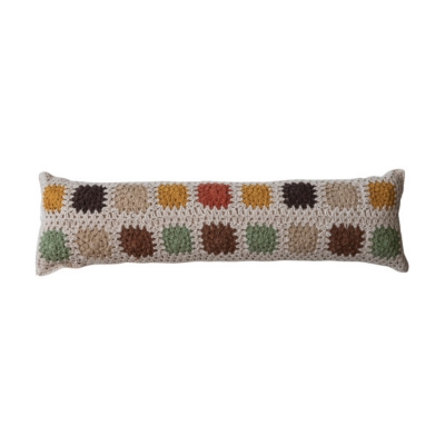 Storied Home Crocheted Lumbar Pillow, , large