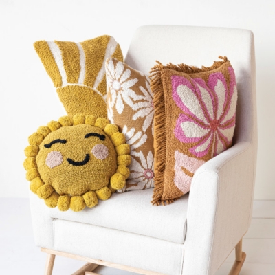 Storied Home Sun Shaped Pillow, Multi