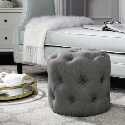 Safavieh Ponzi Tufted Ottoman, Granite