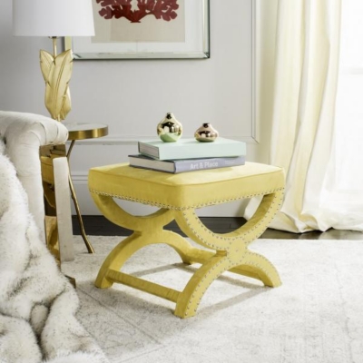 Safavieh Mystic Ottoman, Yellow, rollover