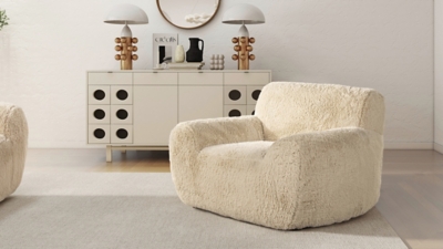 Jennifer Taylor home Summit Overstuffed Arm Chair, Cream Beige