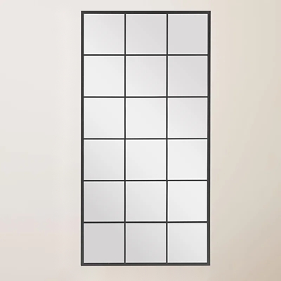 Dulcea Full Length Frame Window Mirror, Black, large