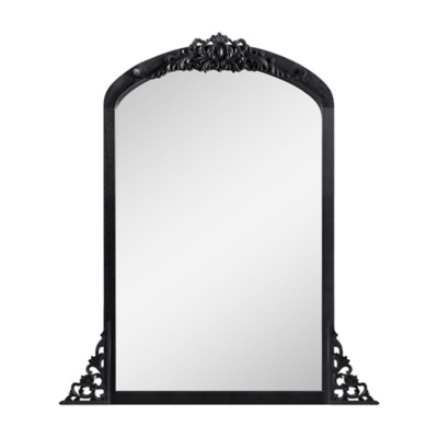 Dulcea Classic Arched Framed Wall Mirror, Black, large