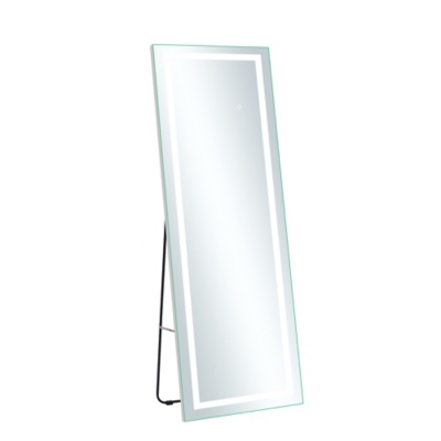 Dulcea Small LED Full Length Rectangular Frameless Mirror, Silver, large