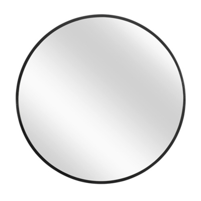 Dulcea Large Classic Round Accent Mirror, Black, large