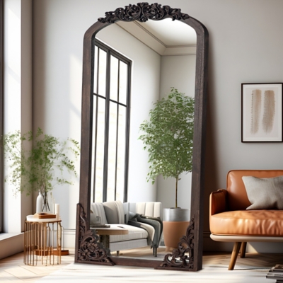 A600081593 Dulcea Carved Full Length Mirror, Brown sku A600081593