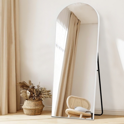 A600081595 Feronia Frame Arched Floor Mirror, White sku A600081595