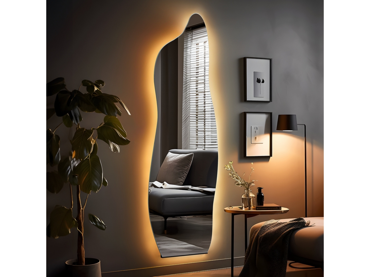 Dulcea Large LED Full Length Irregular Mirror | Ashley