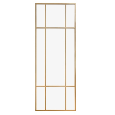 Dulcea Small Arched Frame Wall Mirror, Gold, large