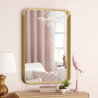 Dulcea Small Deep Frame Wall Decorative Mirror, Gold