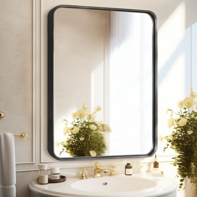 A600081625 Dulcea Small Deep Frame Wall Decorative Mirror, Bl sku A600081625