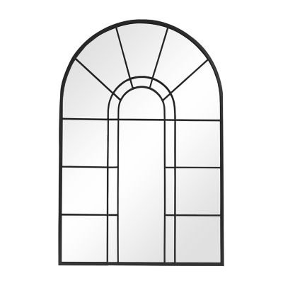 Dulcea Large Arched Wall Mirror, Black, large