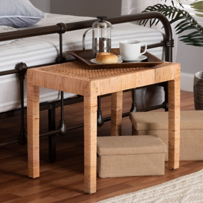 bali & pari Abelia Natural Rattan Short Bench, , rollover