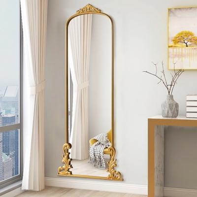 Faith Arch Floor Mirror, Gold