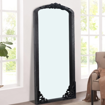 Delfina 67 Tall Carved Full Length Mirror, Black