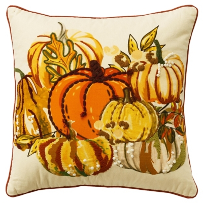 Rizzy Home Vibrant Pumpkins Pillow, , large