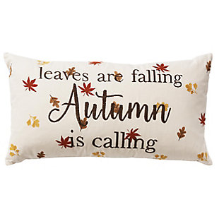 Rizzy Home Leaves Falling Pillow, , large