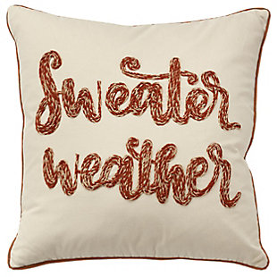Rizzy Home Sweater Weather Pillow, Rust, large