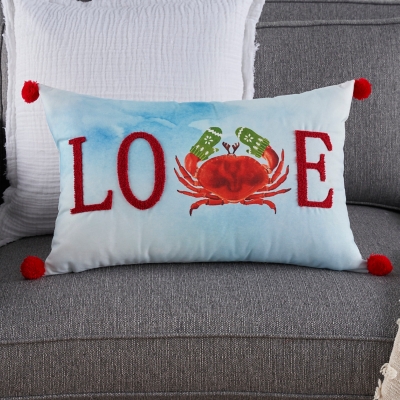 Mina Victory Love Crab Throw Pillow, Multi