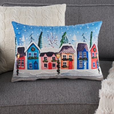Mina Victory Village Throw Pillow, , rollover