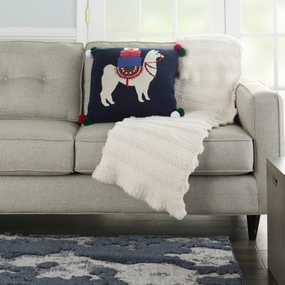 A600081776 Mina Victory Holiday Llama Throw Pillow, Multi sku A600081776