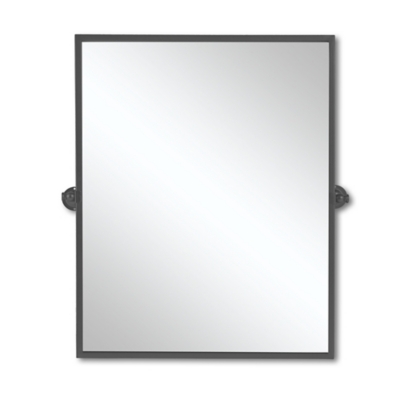LuminareView Rectangular Framed Pivoted Bathroom Wall Vanity Mirror, Black, large
