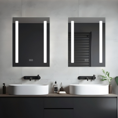 LuminareView Rectangular LED Lighted Anti-Fog Dimmable Bathroom Vanity Mirror, , rollover