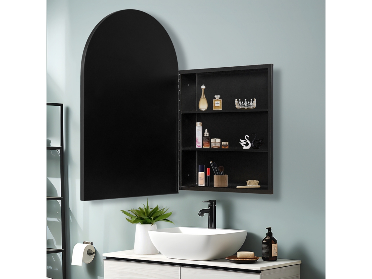 LuminareView Arched Recessed/Surface Mount Medicine Cabinet with Mirror
