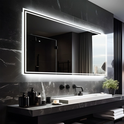 LuminareView Rectangular LED Lighted Bathroom Vanity Mirror, , rollover