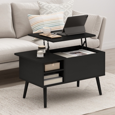 Furinno Jensen Lift Top Coffee Table With Legs, Americano