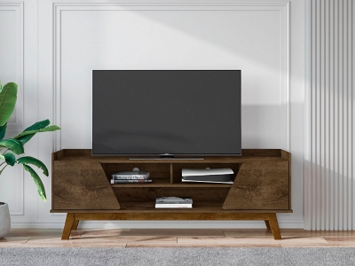 Manhattan Comfort Marcus 63" TV Stand, Rustic Brown, rollover