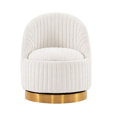 Manhattan Comfort Leela Swivel Accent Chair, Cream, large